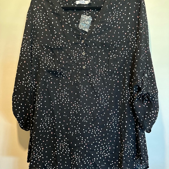 Ricki's Tops - Women's Black Polka Dot Top